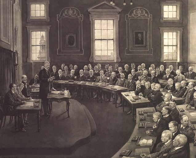 Mionpháirt d’íomhá de Sir Horace Plunkett ag labhairt ag an gComhdháil