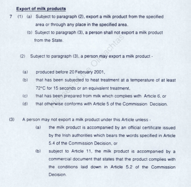 Diseases of Animals Act 1966 (Foot and Mouth Disease) (Export and Movement Restrictions) Order 2001