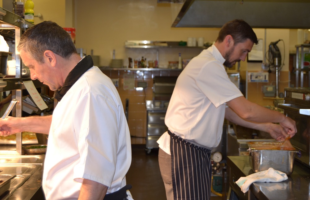 Chefs cooking in Leinster House kitchen