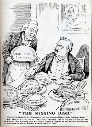 Cartún de John Redmond agus HH Asquith, 1911