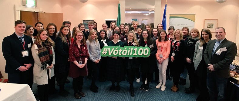 TY student debaters in Leinster House