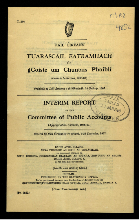 Committee of Public Accounts interim report 1968